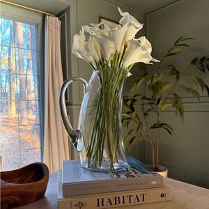 Curved Glass Pitcher - Modern Kitchen Glass Decor